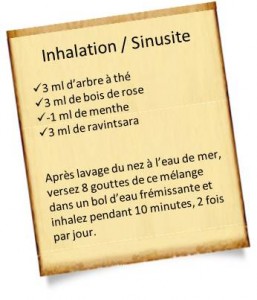 soigner une sinusite par inhalation d'huiles essentielles